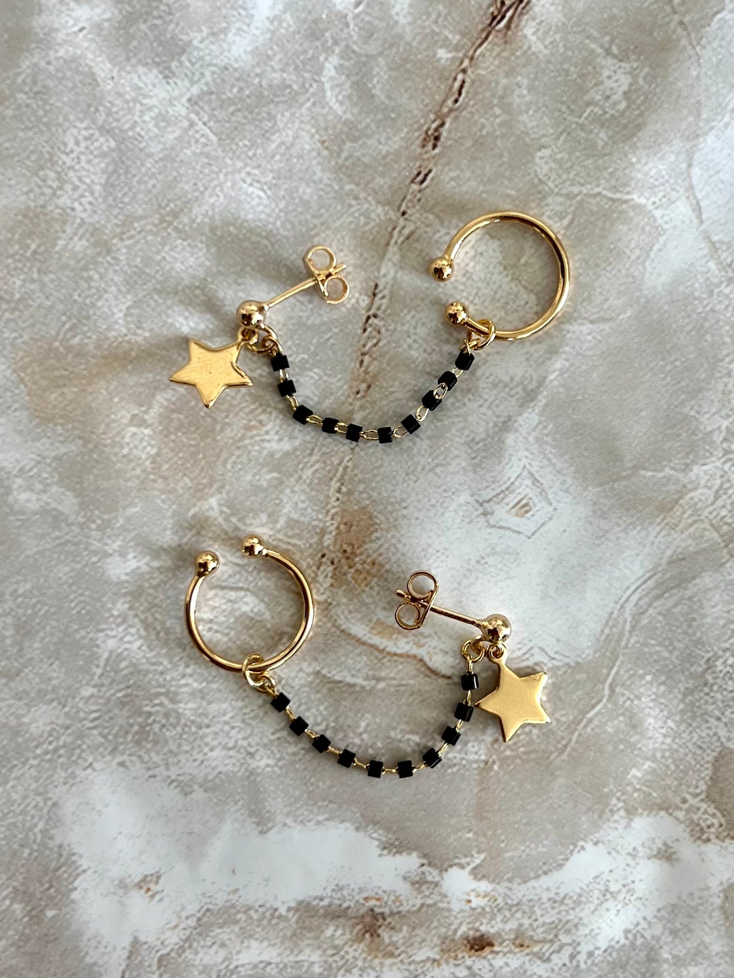 Star Black Chain Cuff