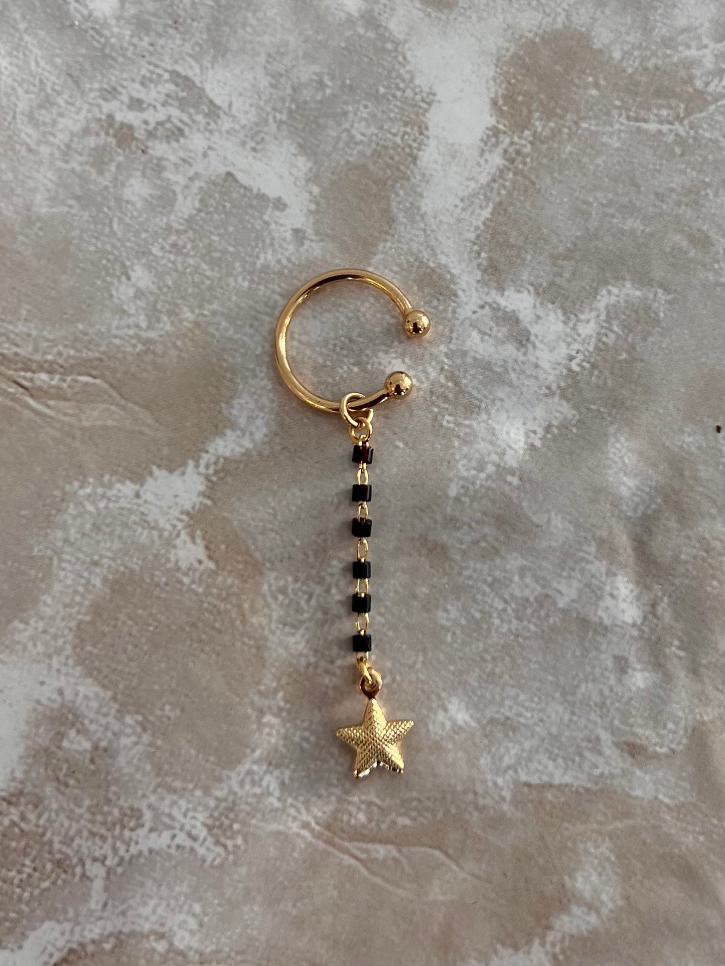 Star Black Chain Cuff