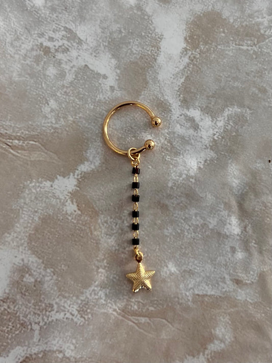 Star Black Chain Cuff