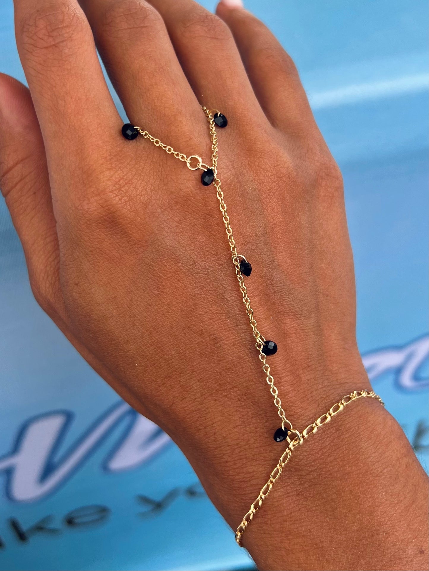 Crystals Black Hand Chain