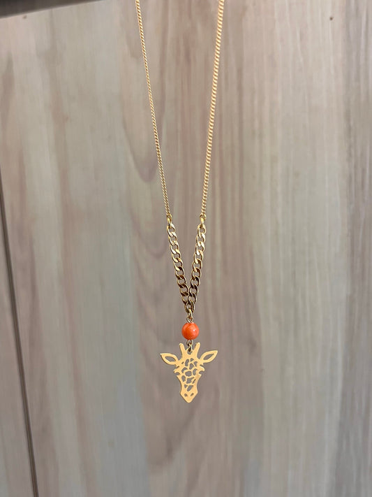 Giraffe Orange Necklace