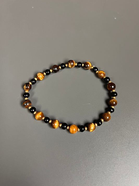 Onyx Tiger Eye Elastic Bracelet