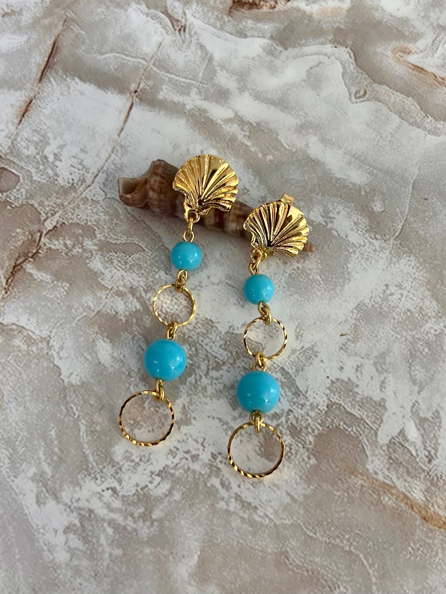 Seashell Blue Earrings