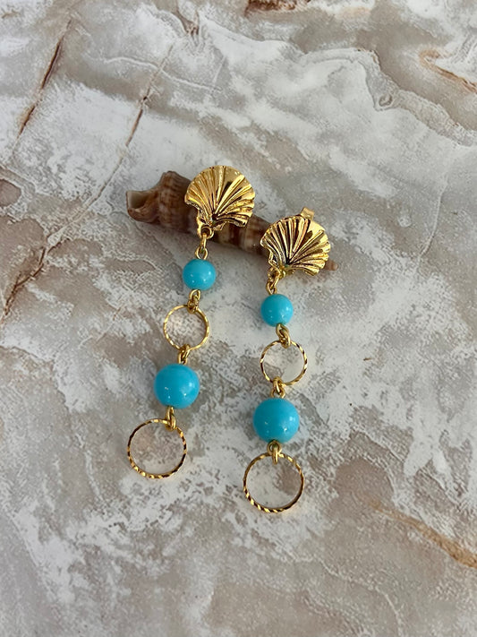Seashell Blue Earrings