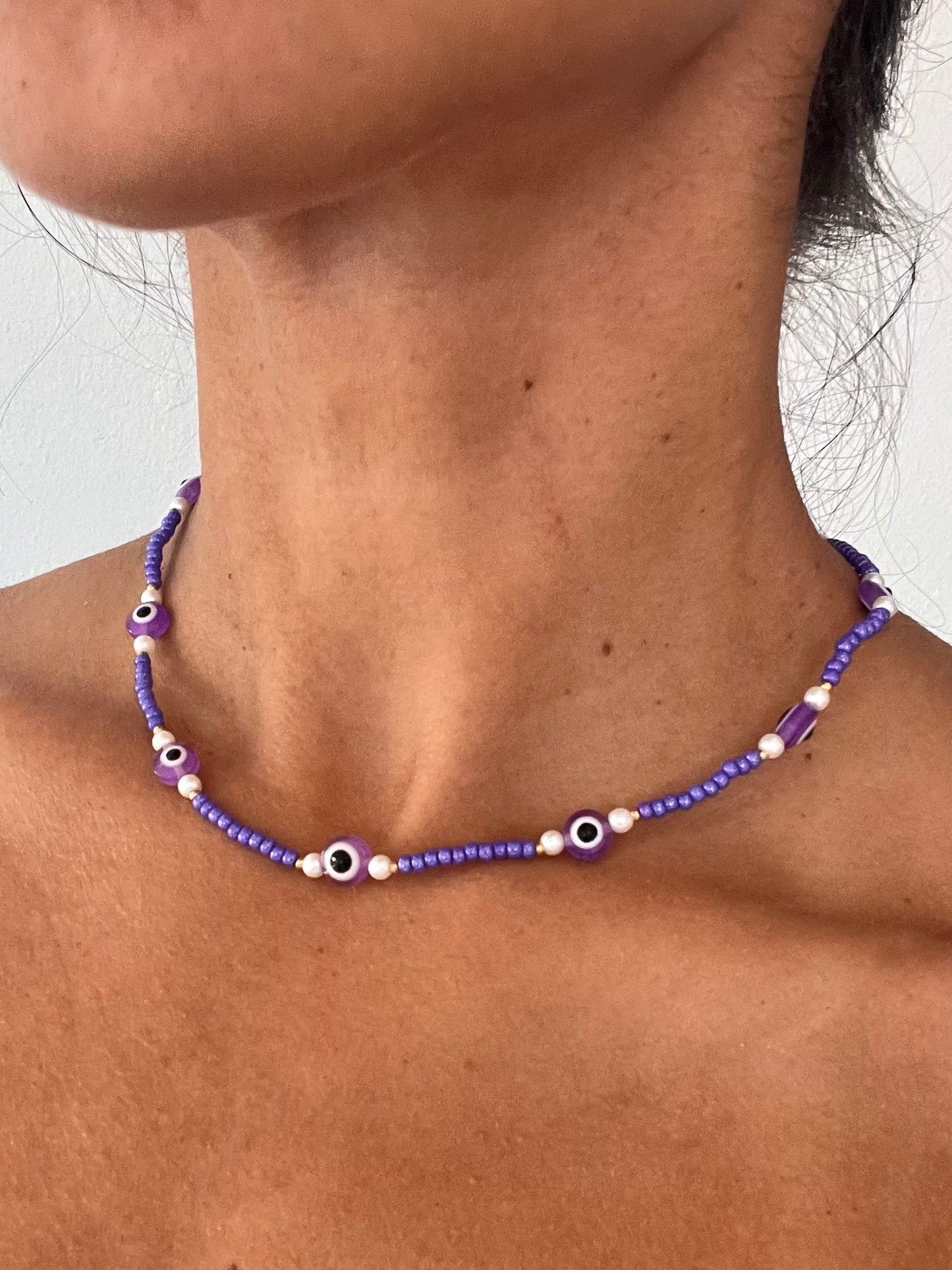 Purple Evil Eye Necklace