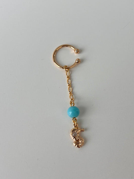 Seahorse Blue Chain Cuff