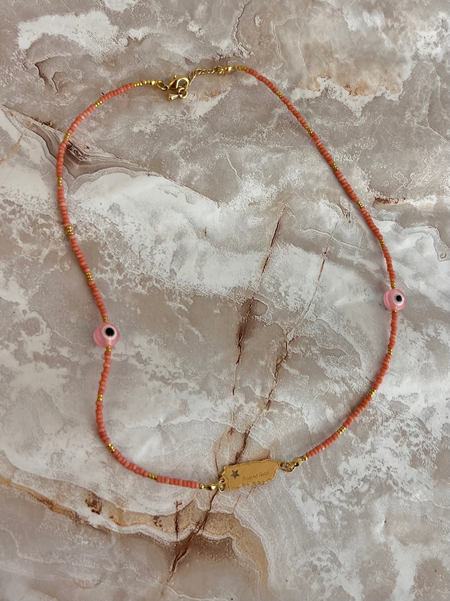 PR Pink Eye Necklace