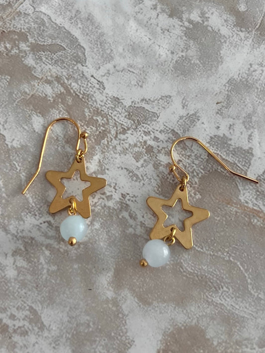 Star Aquamarine Earrings