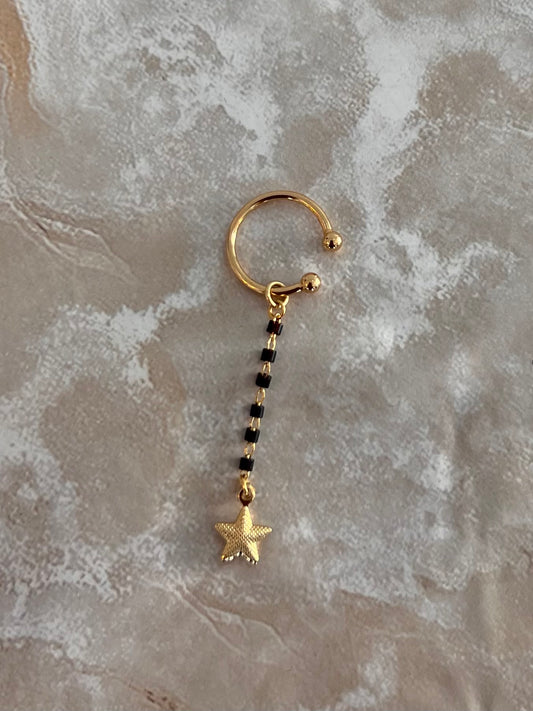 Star Black Chain Cuff