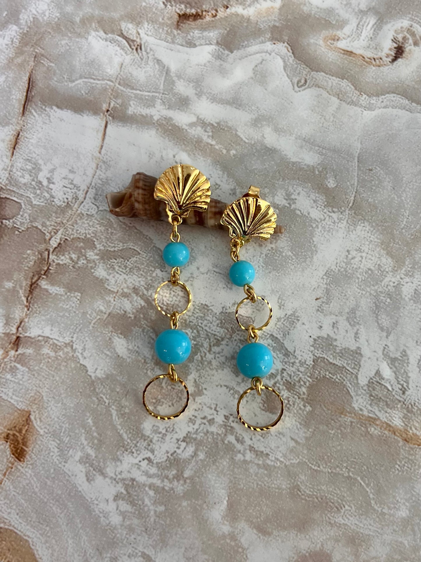 Seashell Blue Earrings