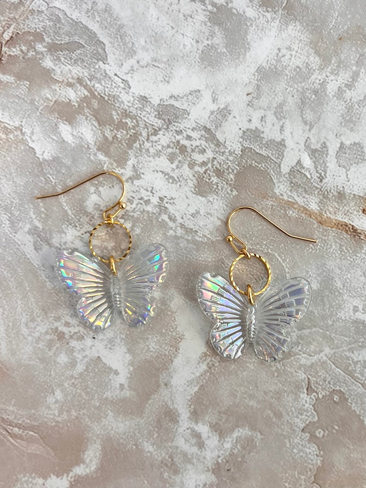 Silver Tornasol Butterfly Earrings