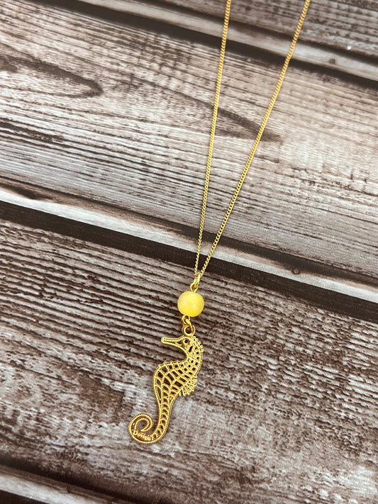 Seahorse Yellow Necklace