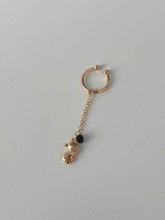 Seahorse Black Chain Cuff