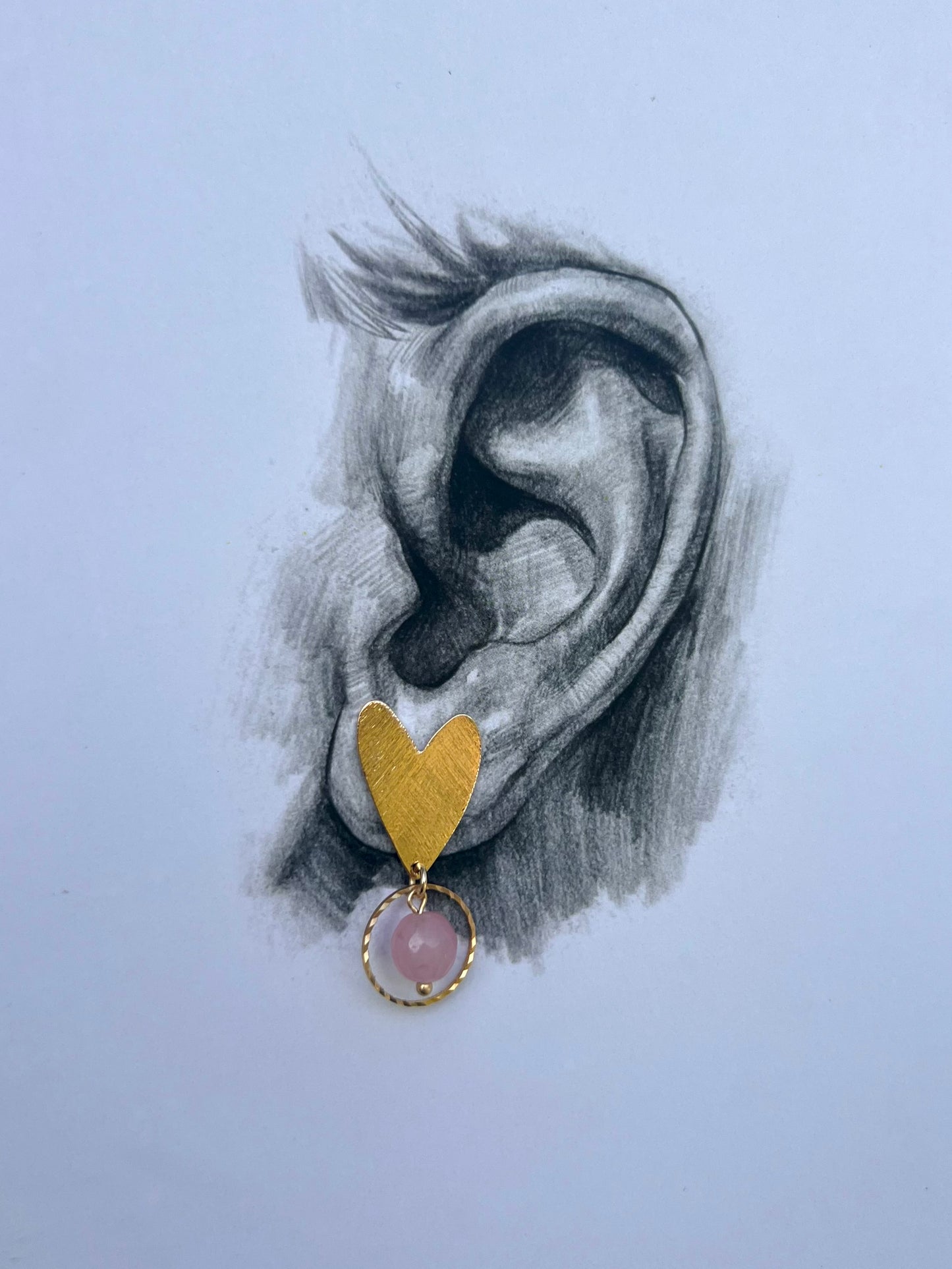 Heart Rose Earrings