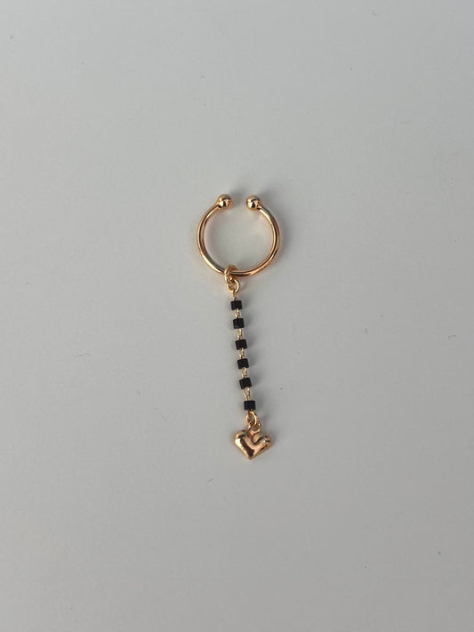 Heart Black Chain Cuff