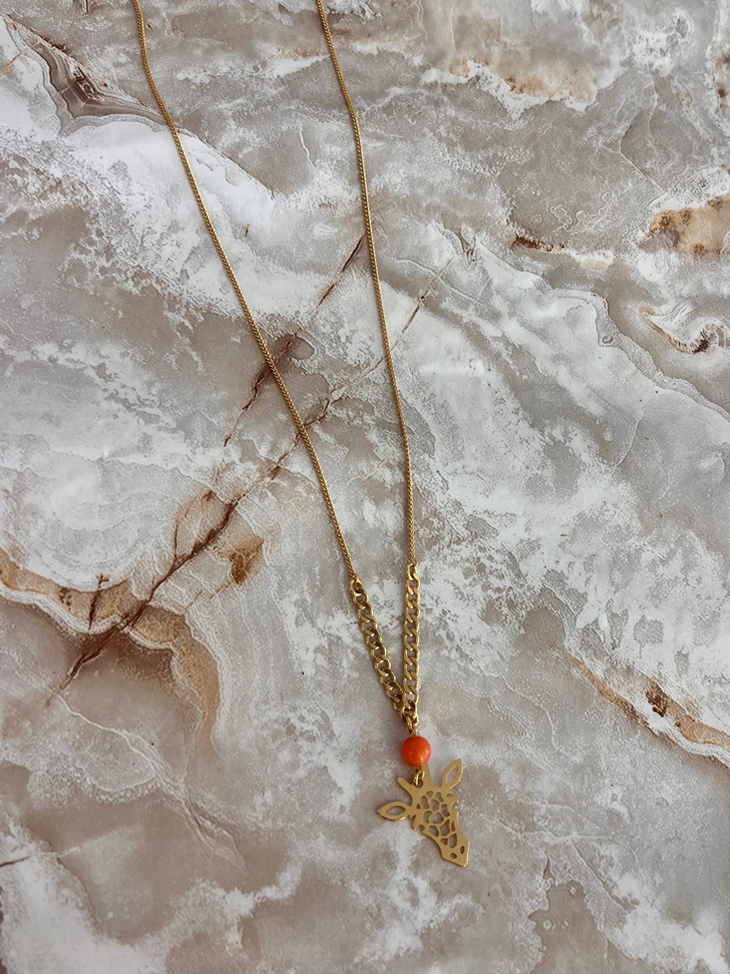 Giraffe Orange Necklace