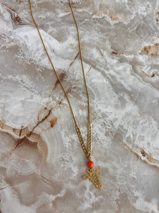 Giraffe Orange Necklace