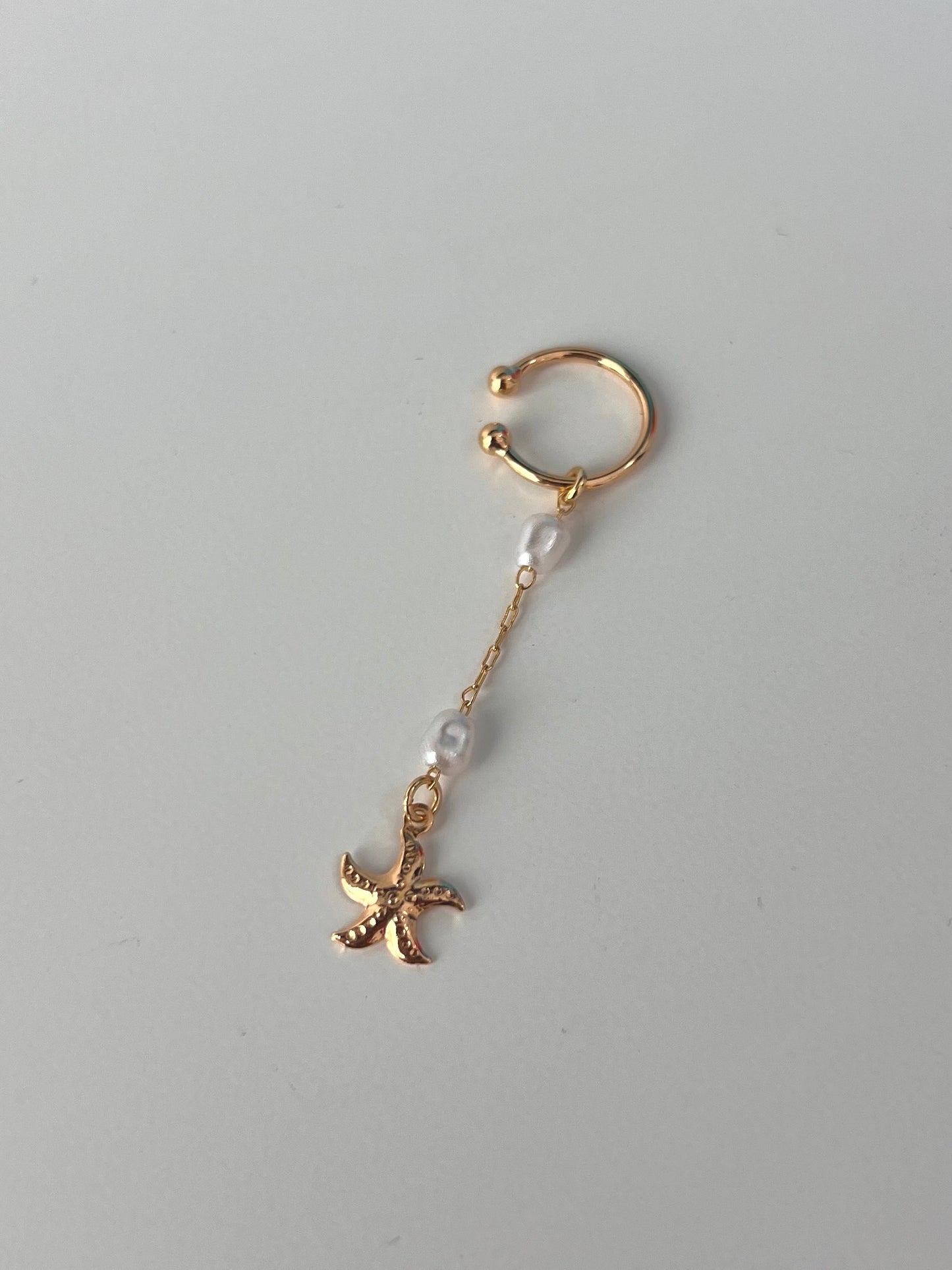 Starfish White Chain Cuff