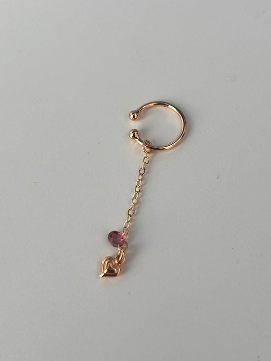 Heart Burgundy Chain Cuff