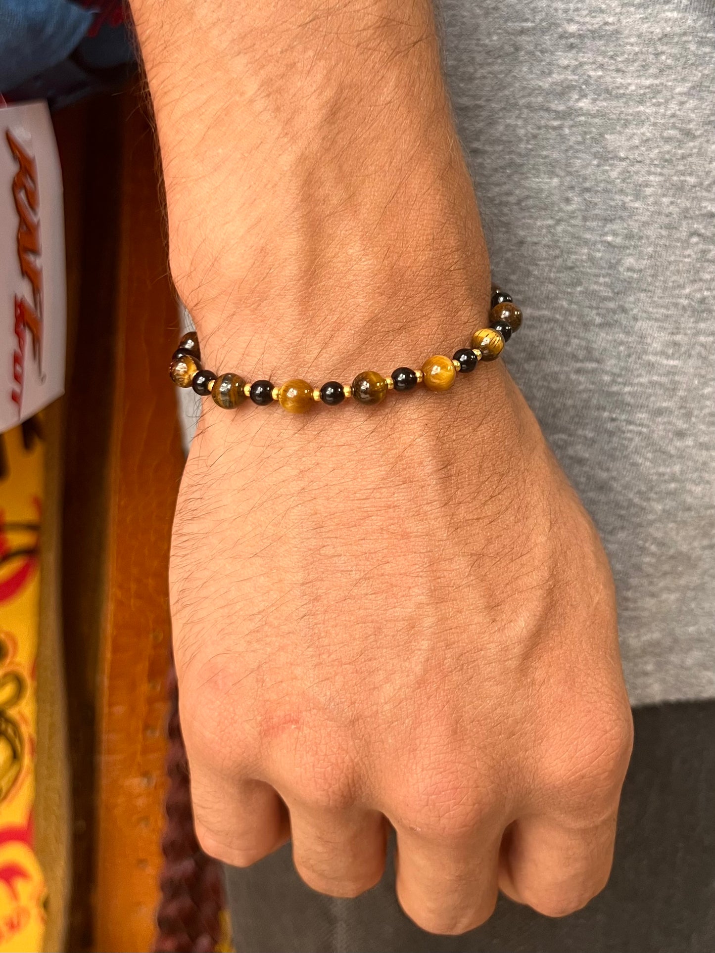 Onyx Tiger Eye Elastic Bracelet