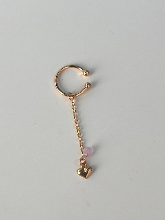 Heart Pink Chain Cuff