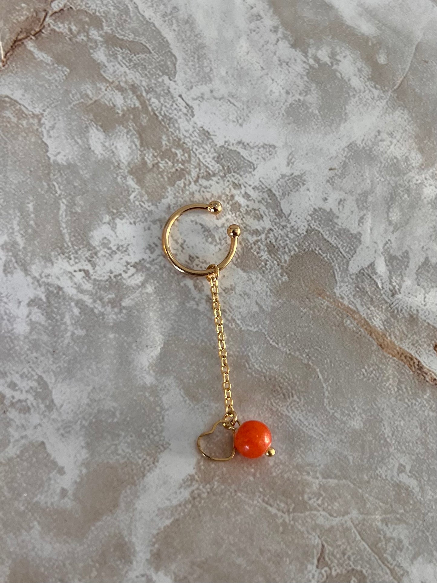 Heart Orange Chain Cuff