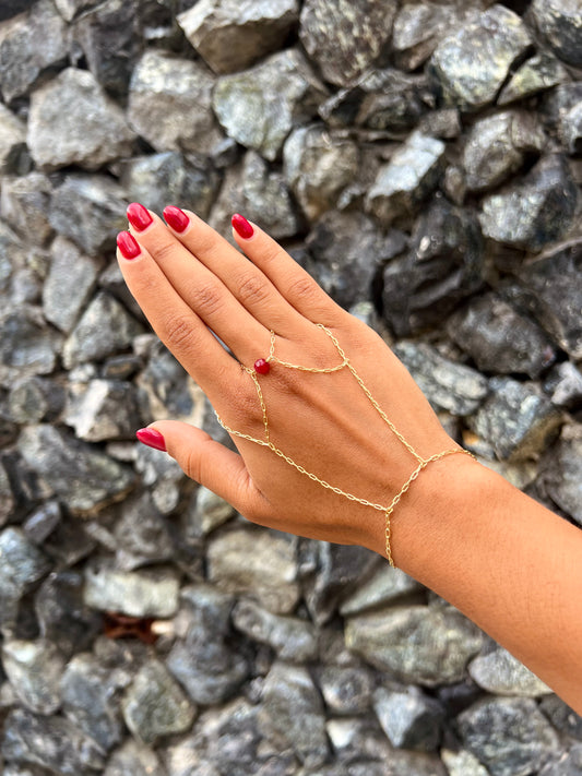 Ruby Crown Hand Chain