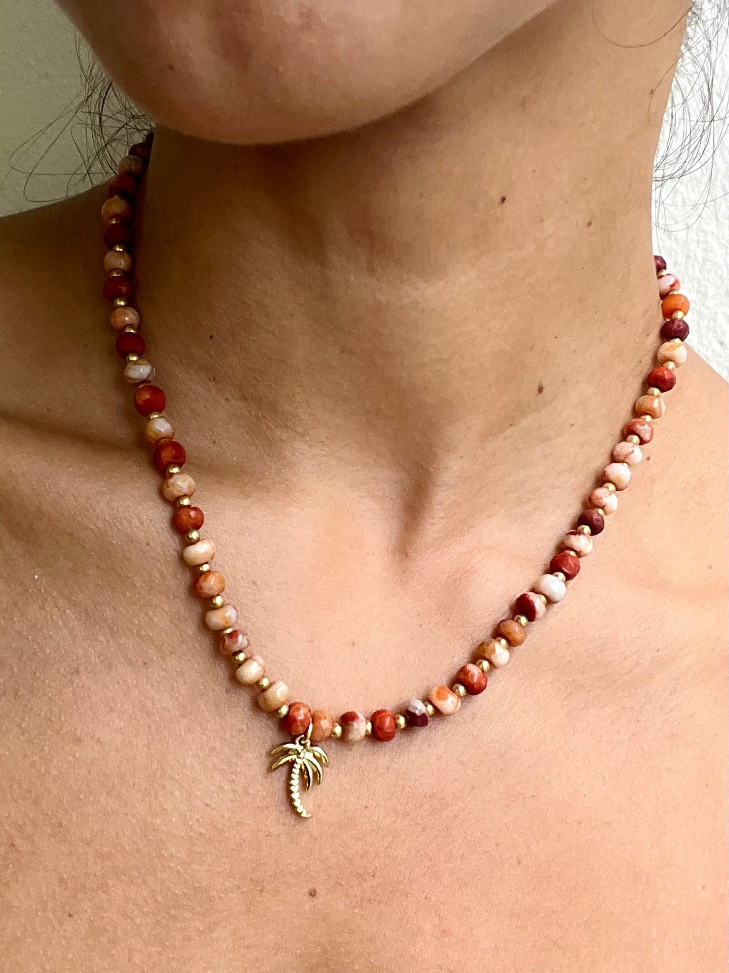 Palm Tree Carnelian Necklace