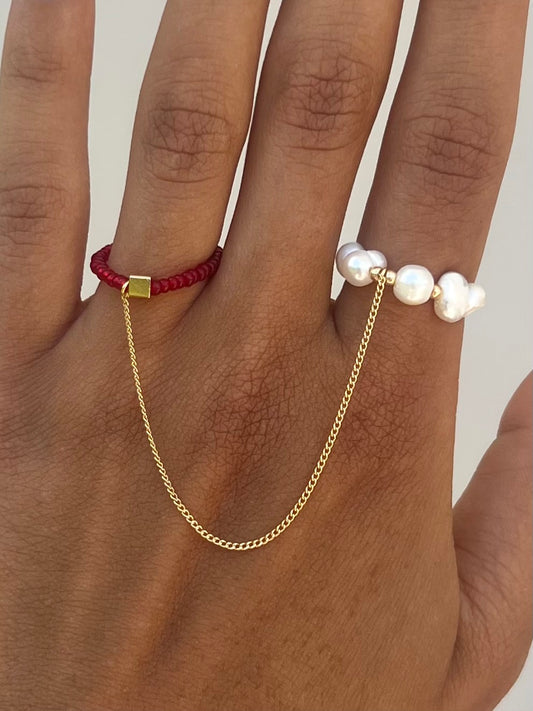 Double Finger Chain Ring