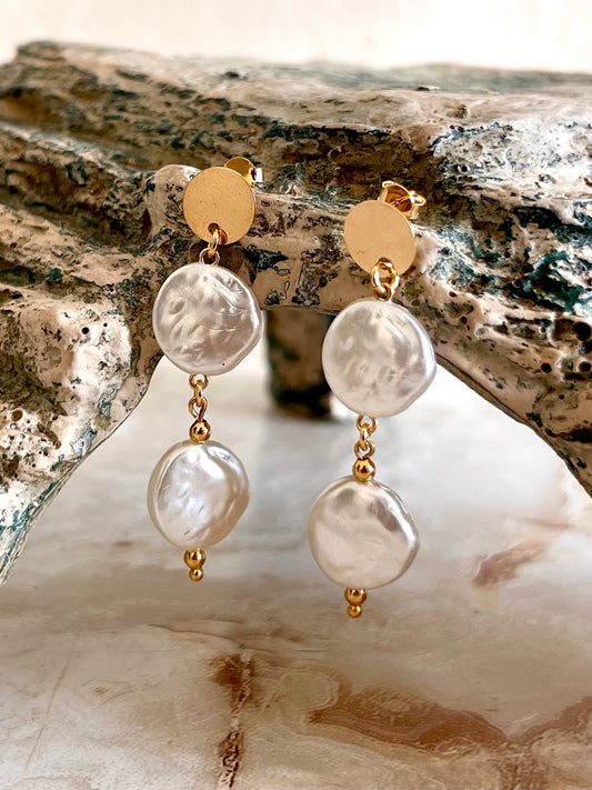 Double Pearls Earrings