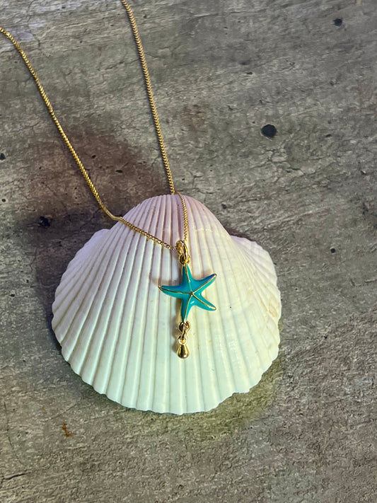 Blue Starfish Necklace