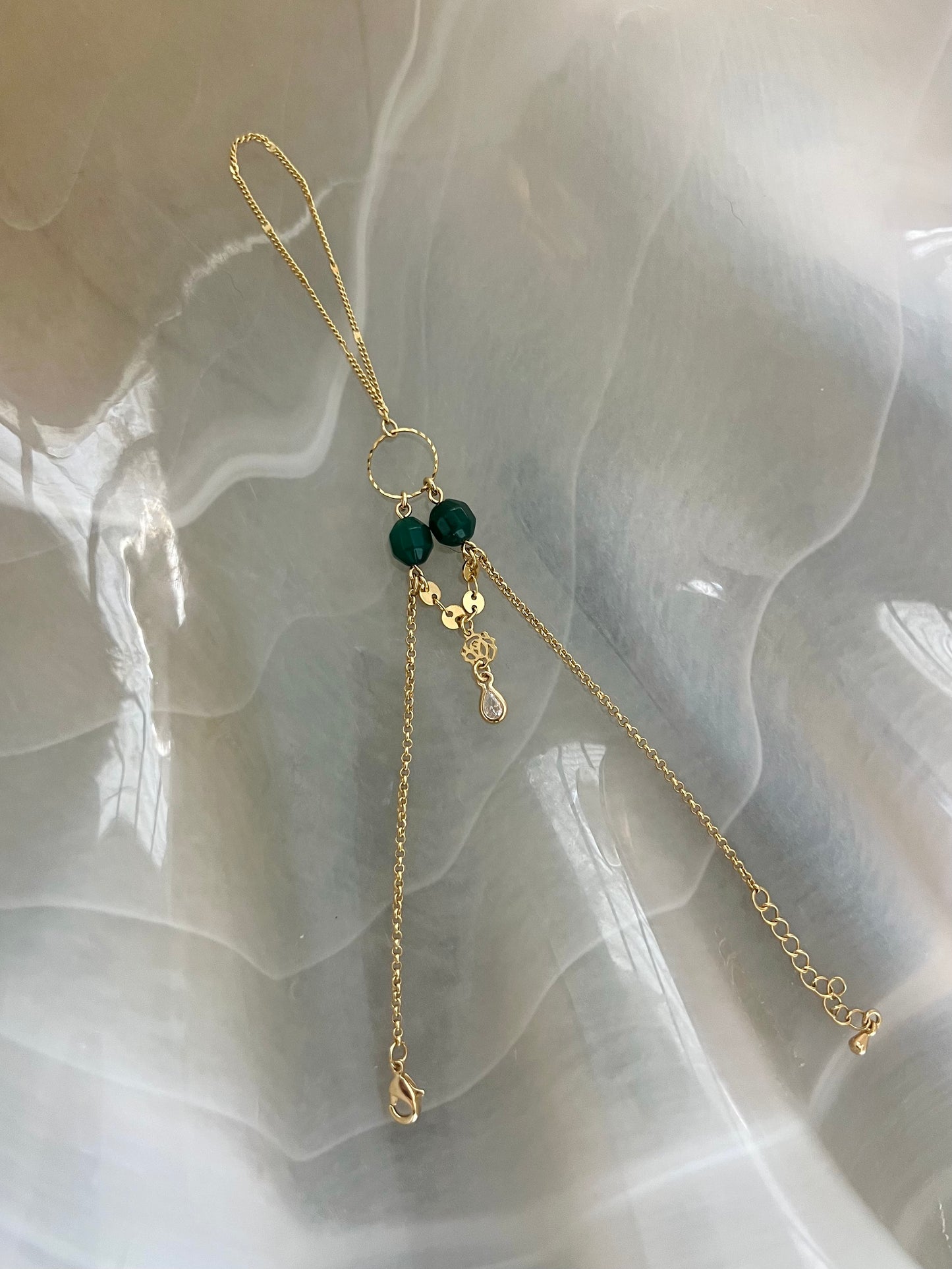 Emerald Rose Hand Chain