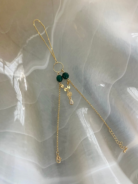 Emerald Rose Hand Chain