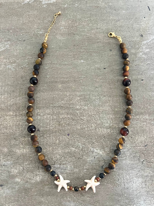 Starfish Tiger Eye Choker