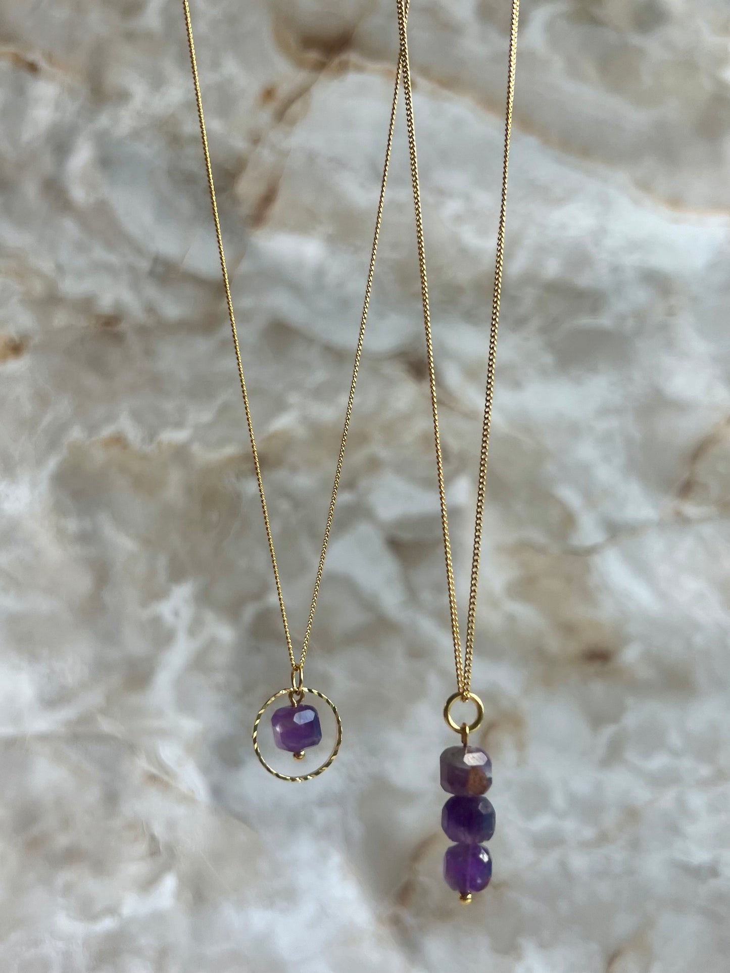 Square Amethyst Necklace