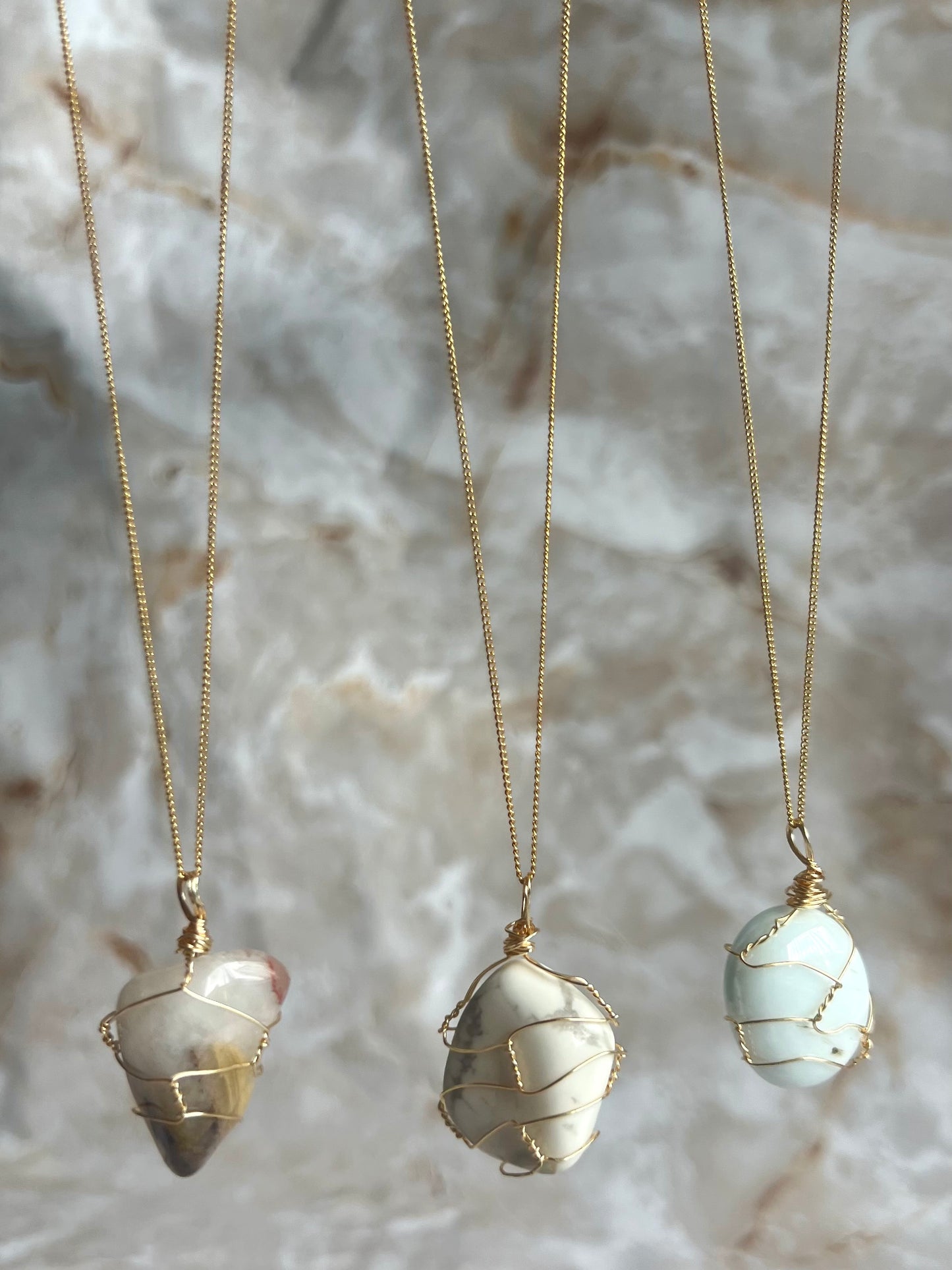 White Stones Necklaces