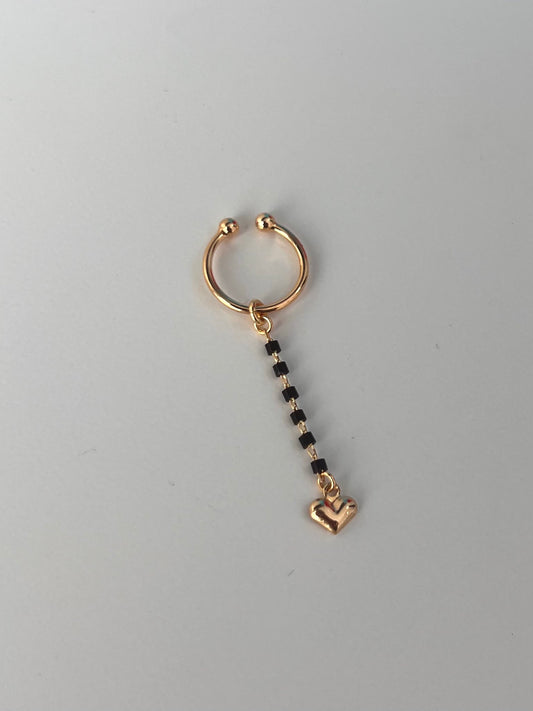 Heart Black Chain Cuff