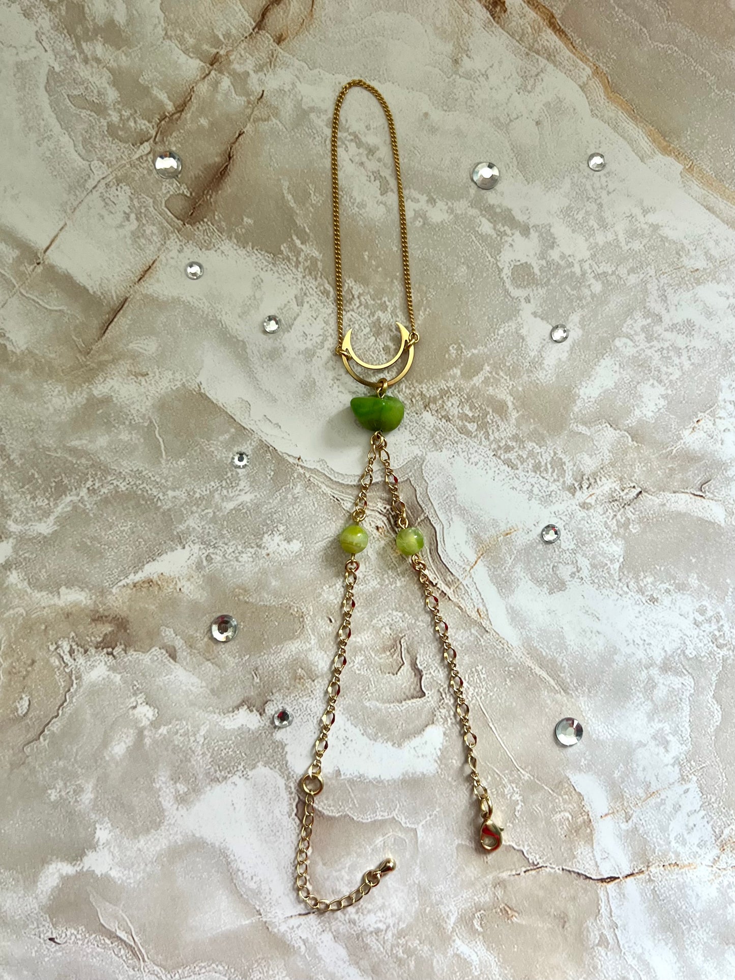 Peridot Moon Hand Chain