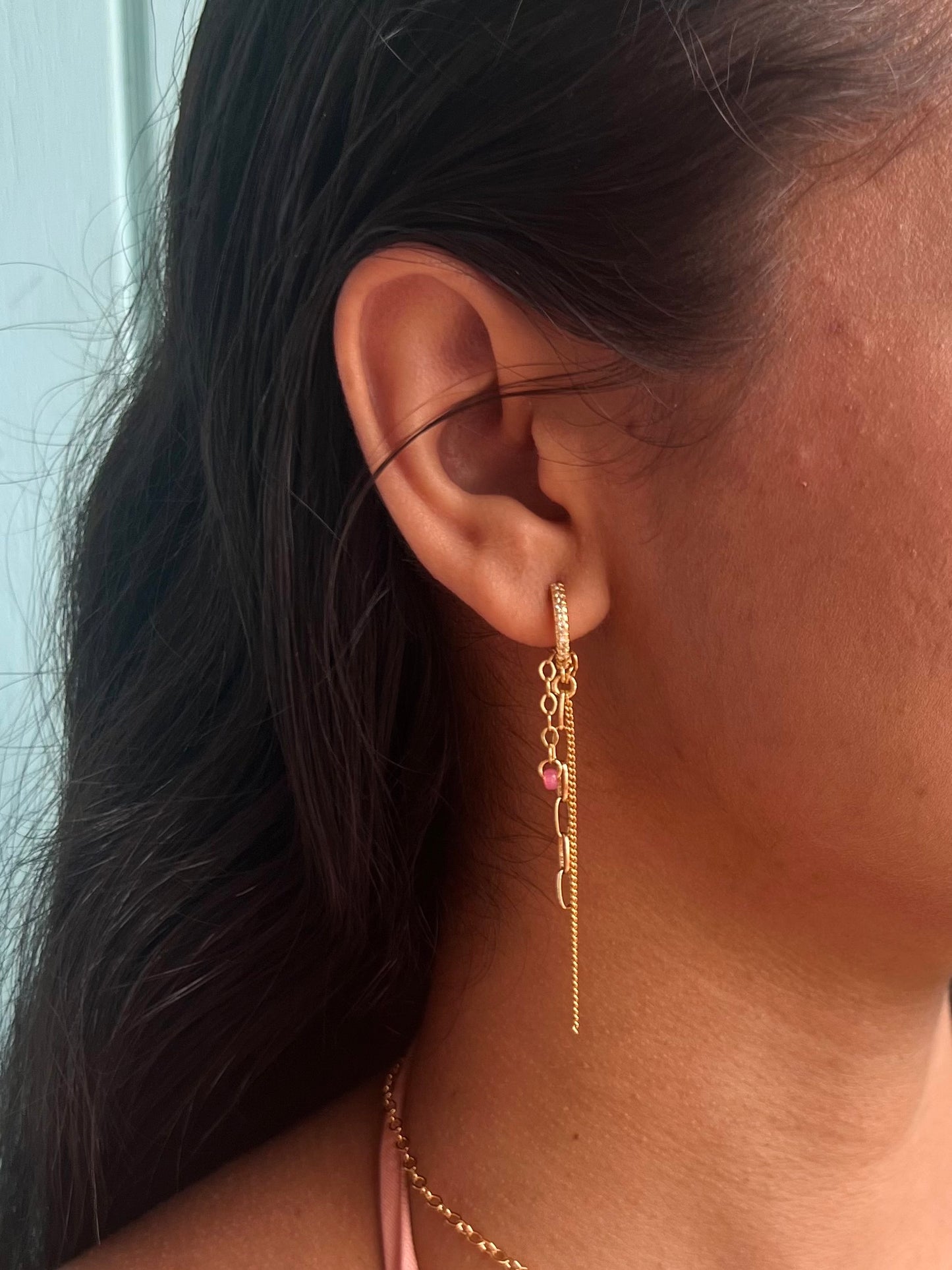 Pinky Hoops Earrings