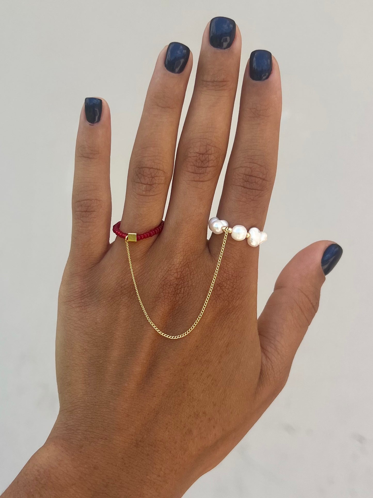 Double Finger Chain Ring