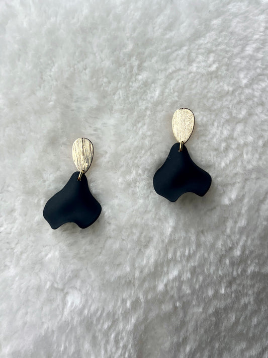 Black Petal Earrings