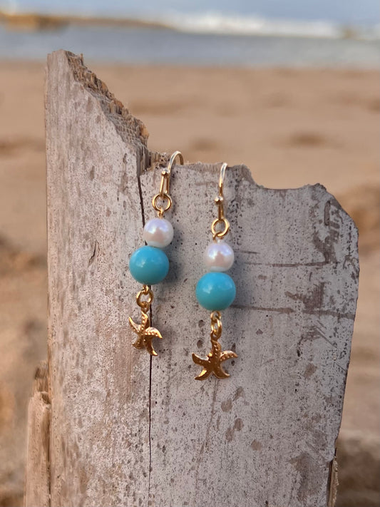 Starfish Blue Earrings