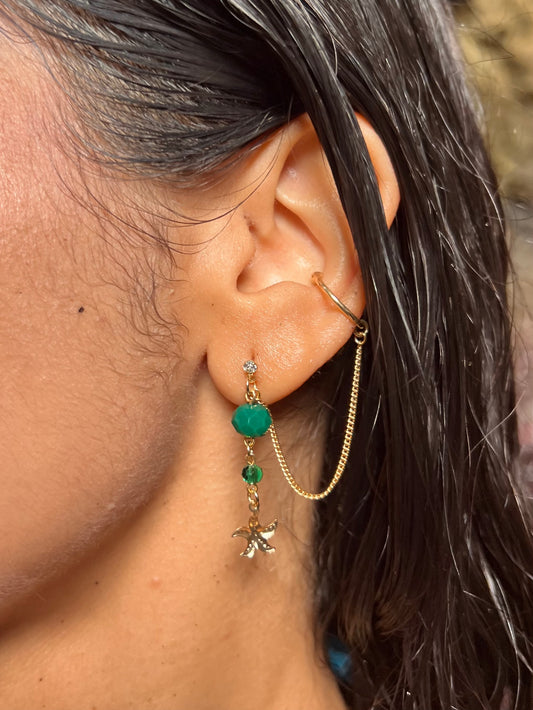 Sea Chain Cuff Earrings
