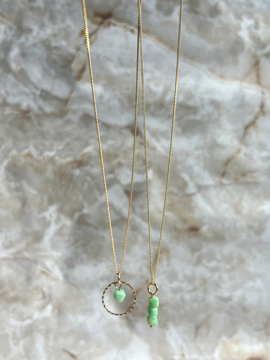 Green Square Necklaces