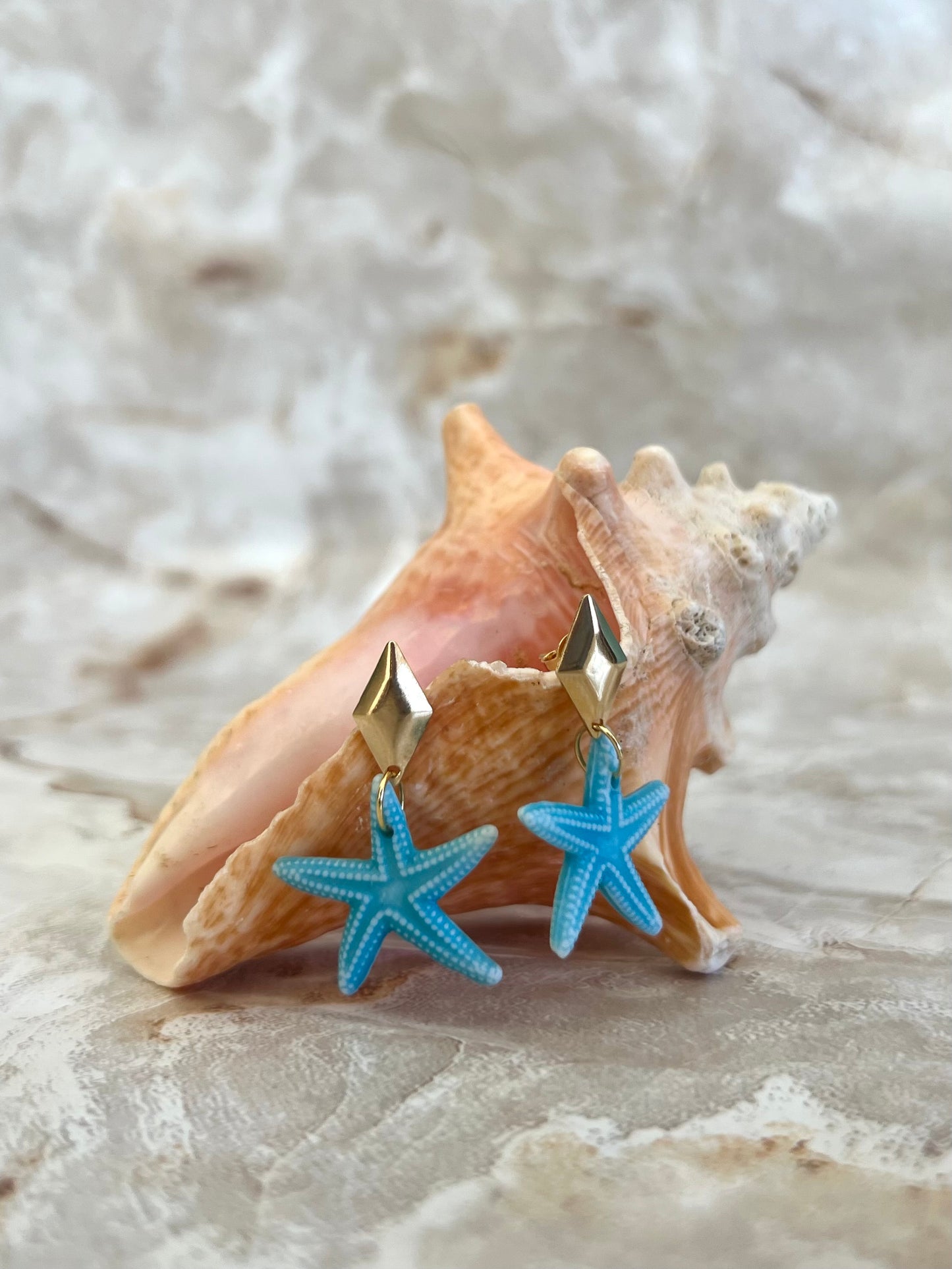 Blue Starfish Earrings