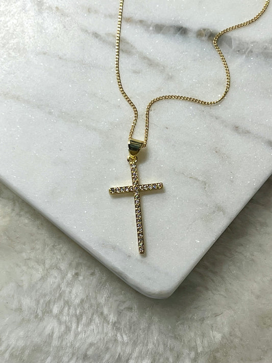 Pave Cross Necklace