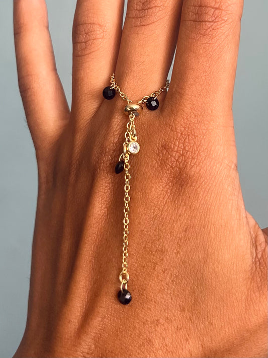 Black Crystals Chain Ring