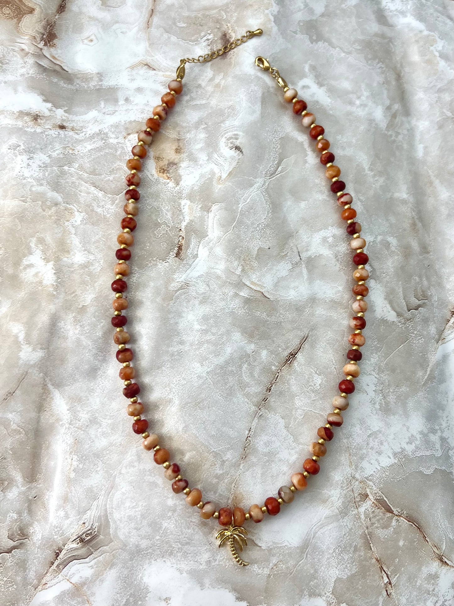 Palm Tree Carnelian Necklace