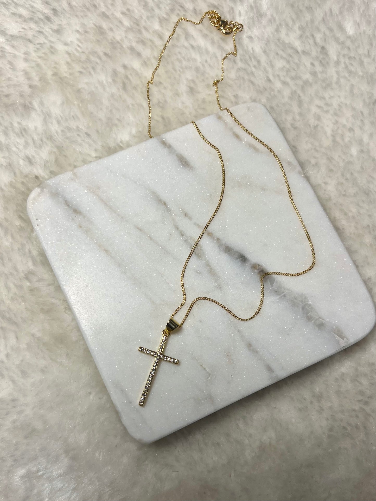 Pave Cross Necklace