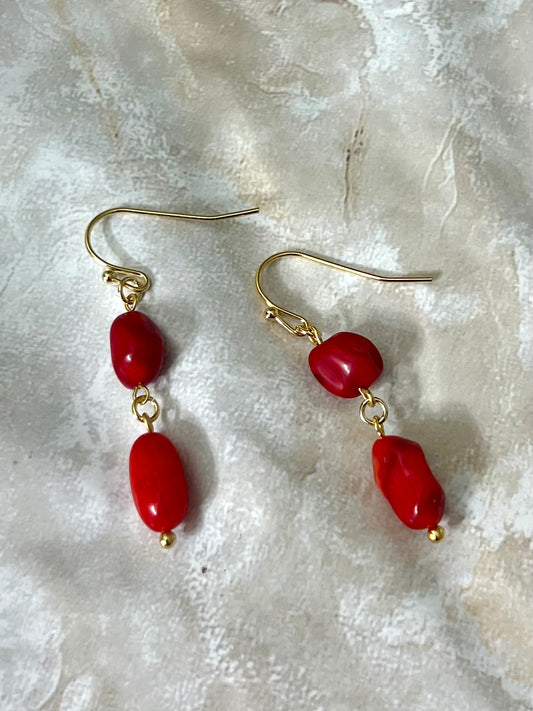 Coral Rojo Earrings